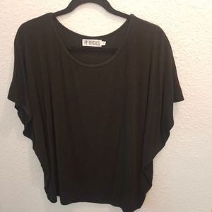 FE Basics black ribbed top
